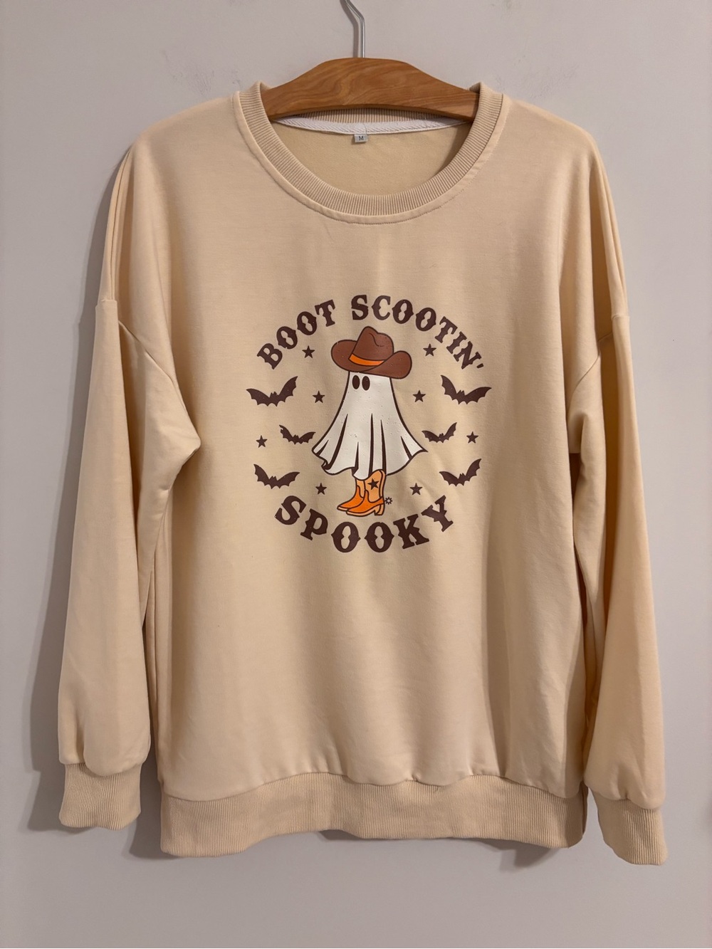 Boot Scootin’ Spooky Cream Crew sweatshirt
